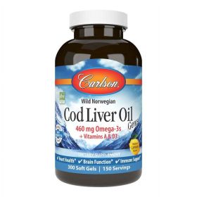 Carlson Laboratories Lightly Lemon Cod Liver Oil 300 Softgel