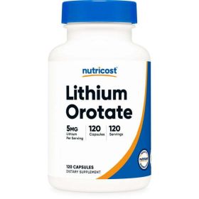 Nutricost Lithium Orotate 5mg, 120 Capsules - Non-GMO, Gluten Free, Supplement